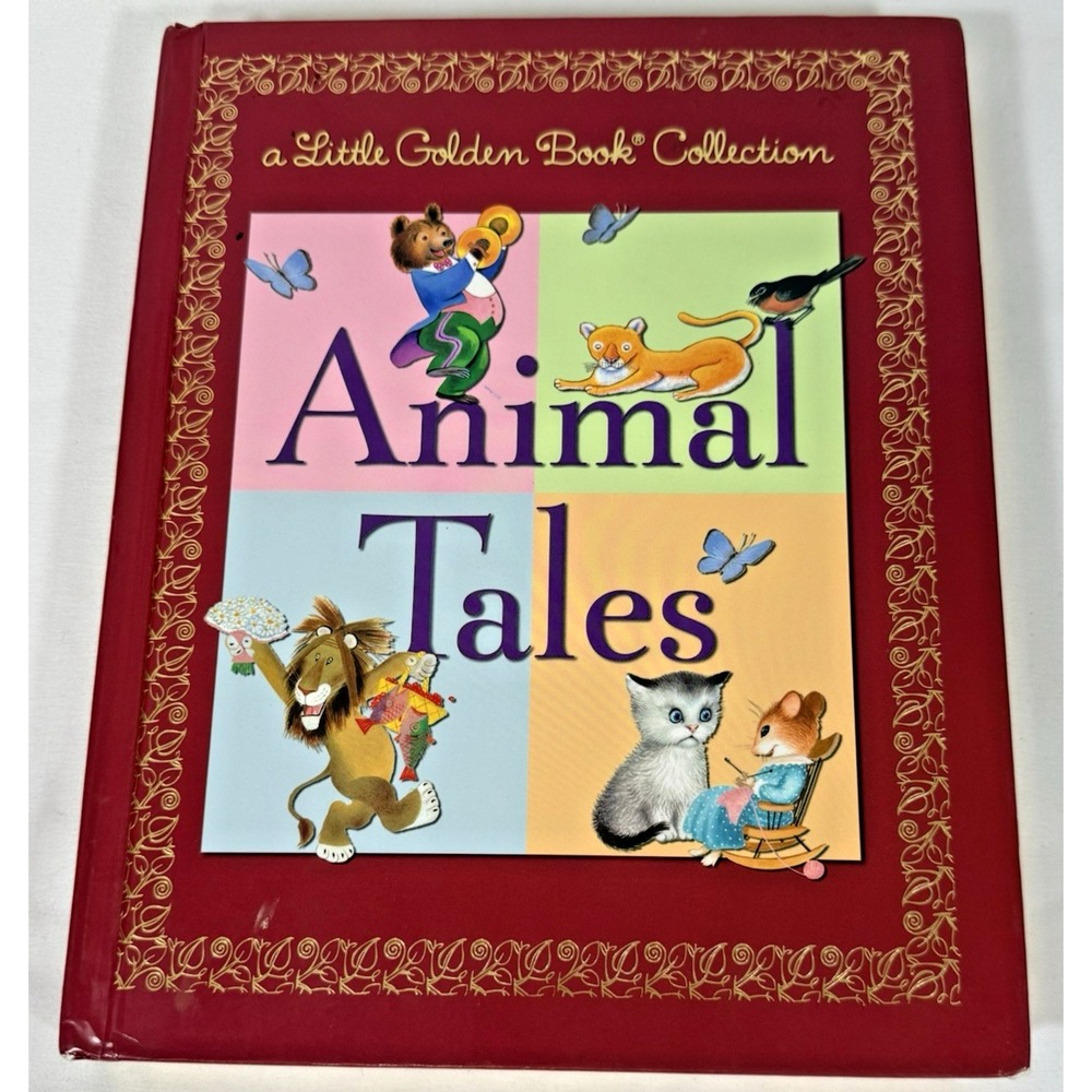 Golden Books Animal Tales Little Golden Book Collection Kids Red Gold Gilded